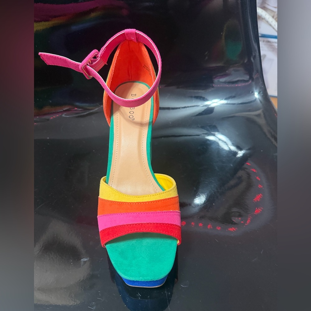 BAMBOO Multicolor Strappy Heels